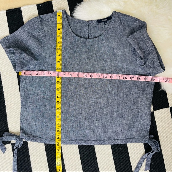 Madewell - Chambray Side-Tie Crop Top M - Picture 8 of 9